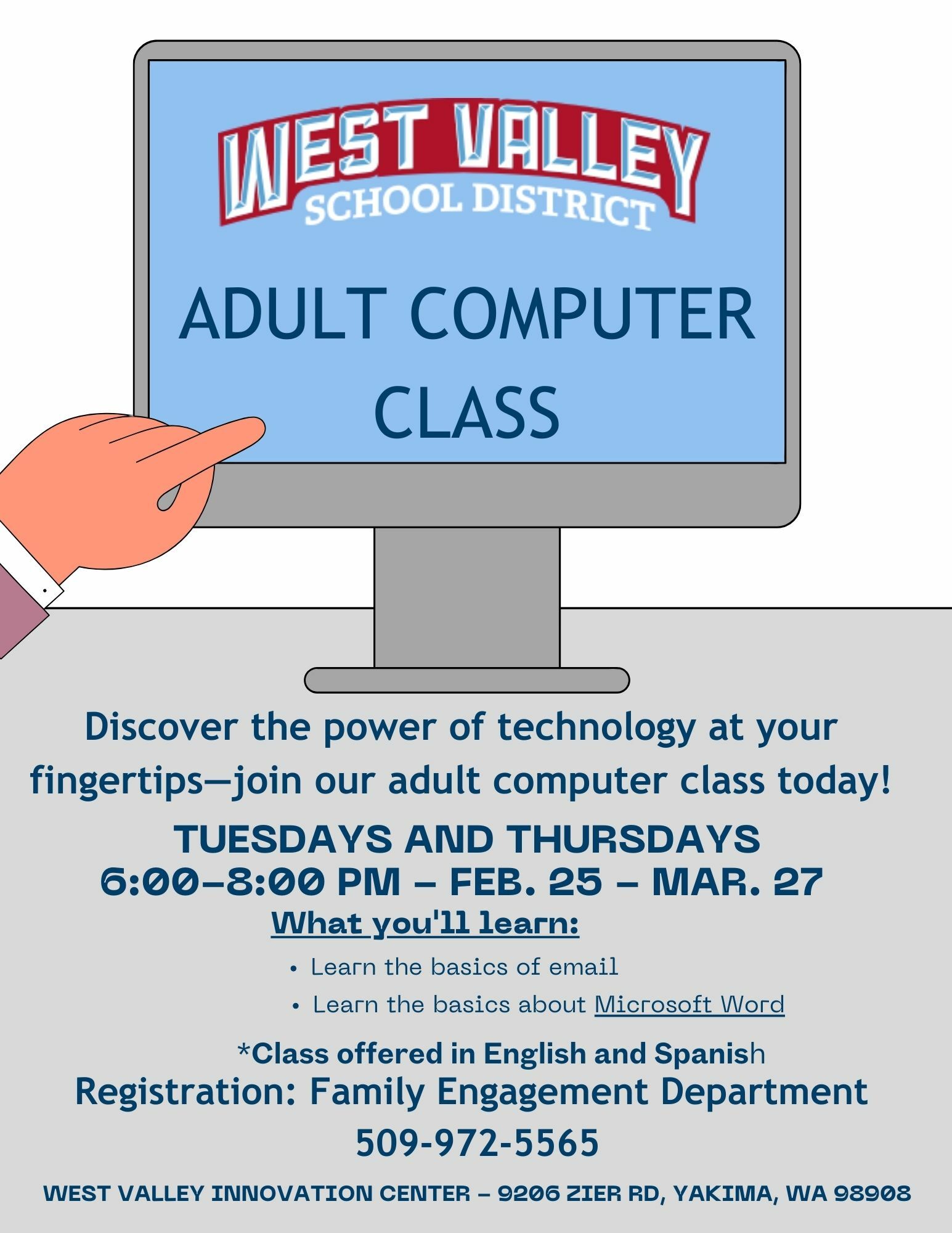 Computer Class flyer English