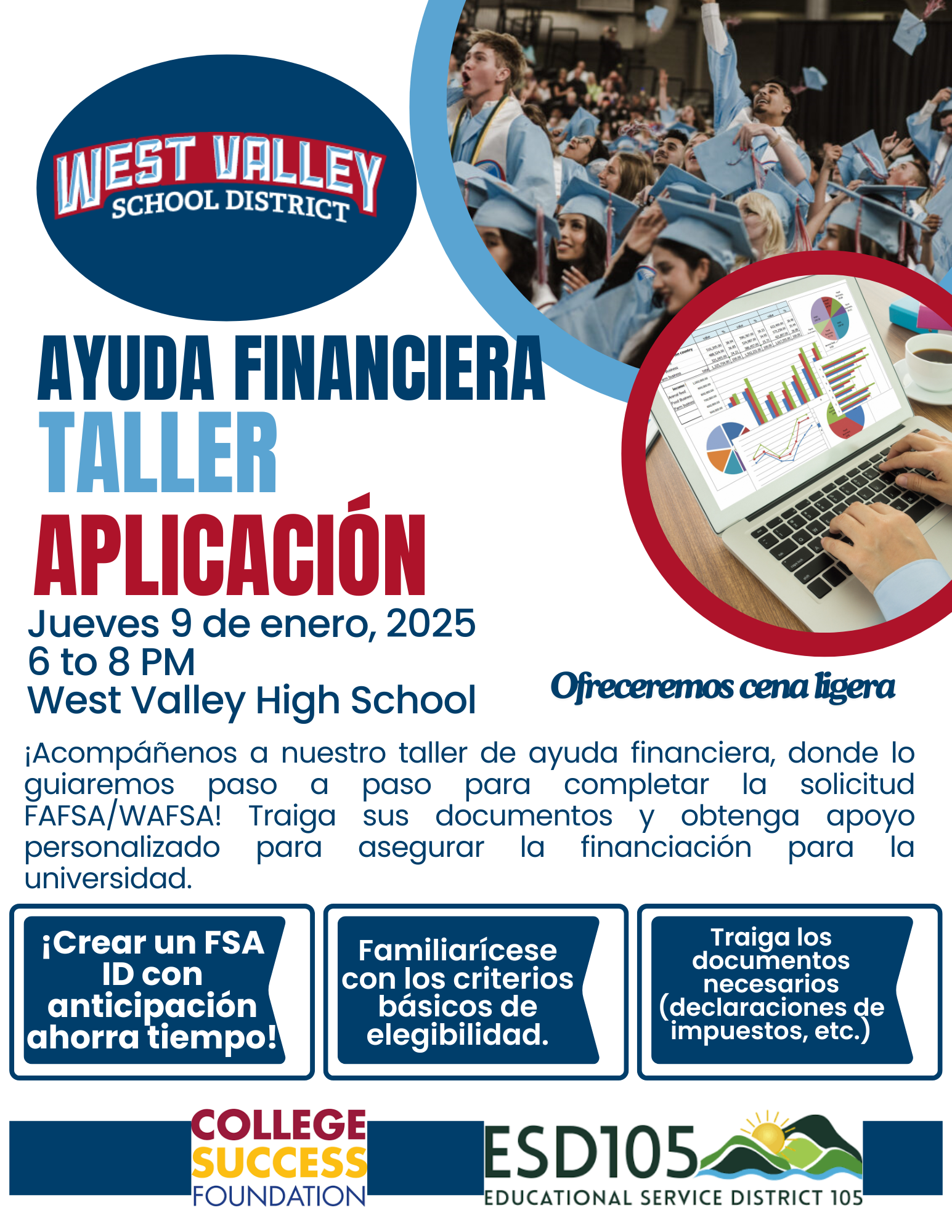 Financial Aid Workshop night Flyer Spanish